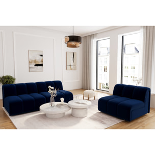 Canapé modulable en velours bleu marine