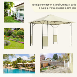 Carpa Cenador Jardín de Acero y Poliéster 3x3x2,6 m Crema