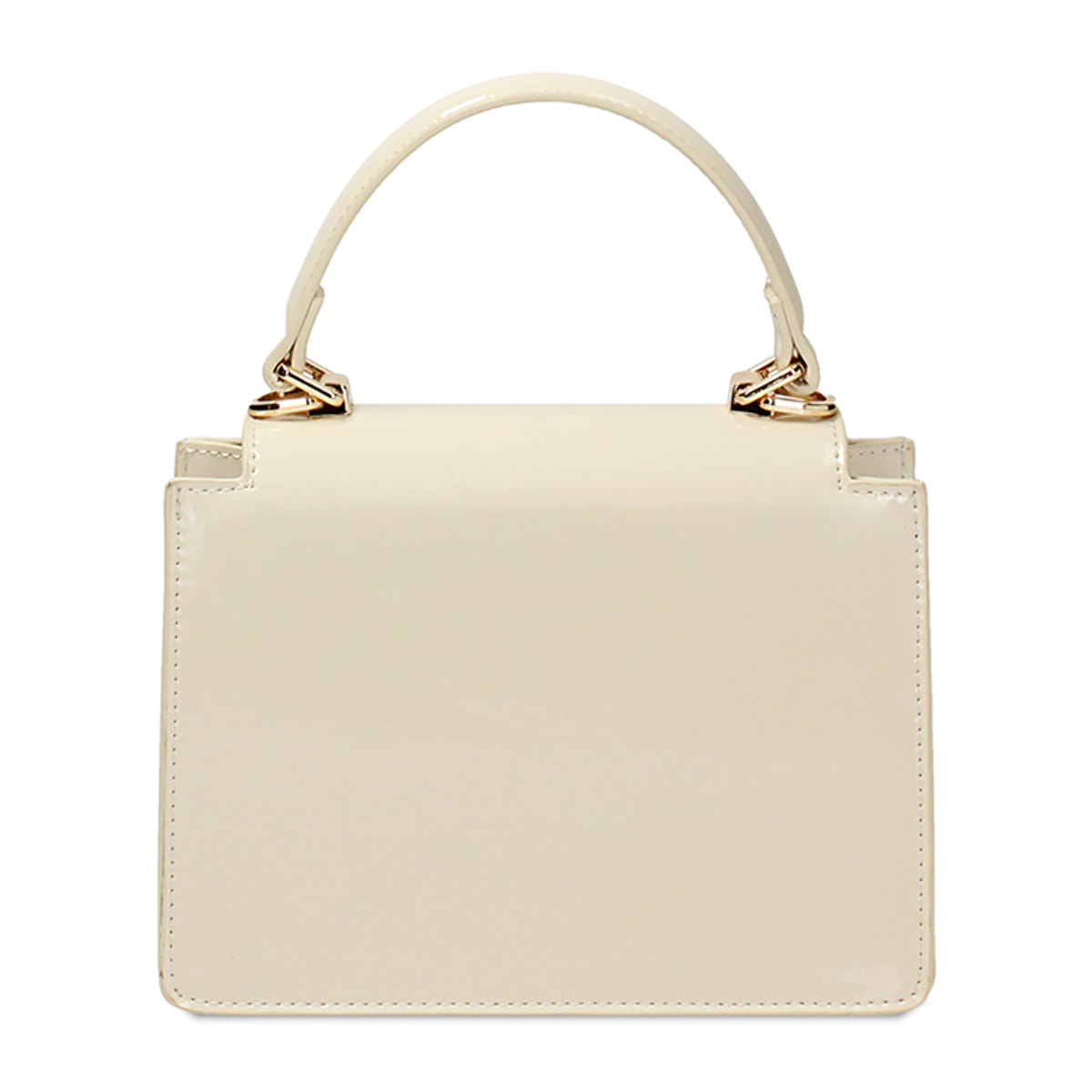 Minibag crema pequeña de charol