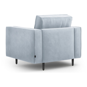 Fauteuil "Alexis" en velours bleu clair