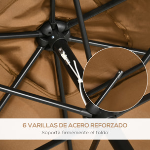 Sombrilla de Terraza Exterior 198x294 cm Parasol de Terraza Exterior con Ángulo Ajustable Mástil de Aluminio y Anti-UV Sombrilla para Jardín Patio Café