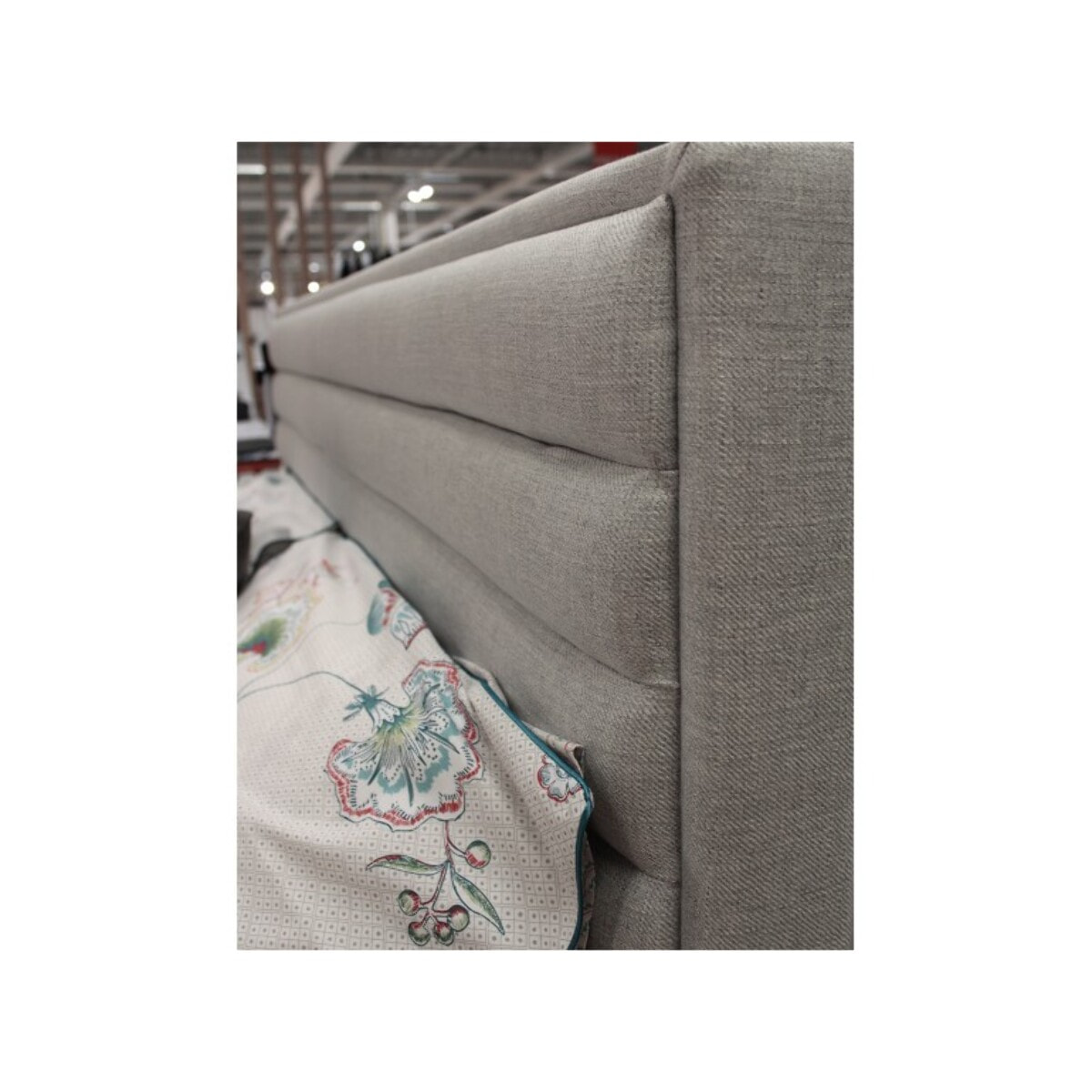 Lit 160x200 cm contemporain en tissu gris – LUCERNE