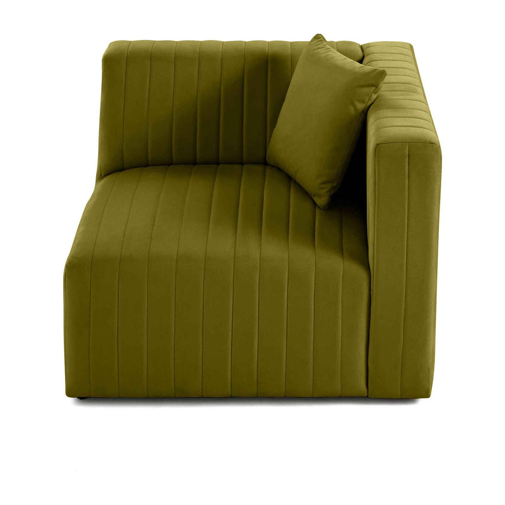 Nova - module d'assise droit - en velours - Vert Olive