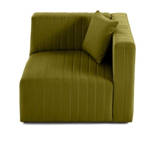 Nova - module d'assise droit - en velours - Vert Olive