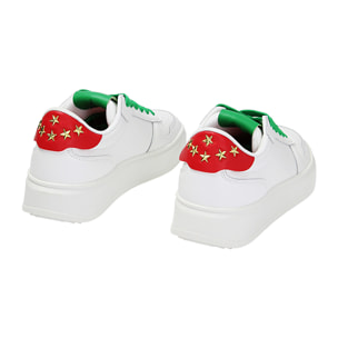 Sneakers bianco-rosso