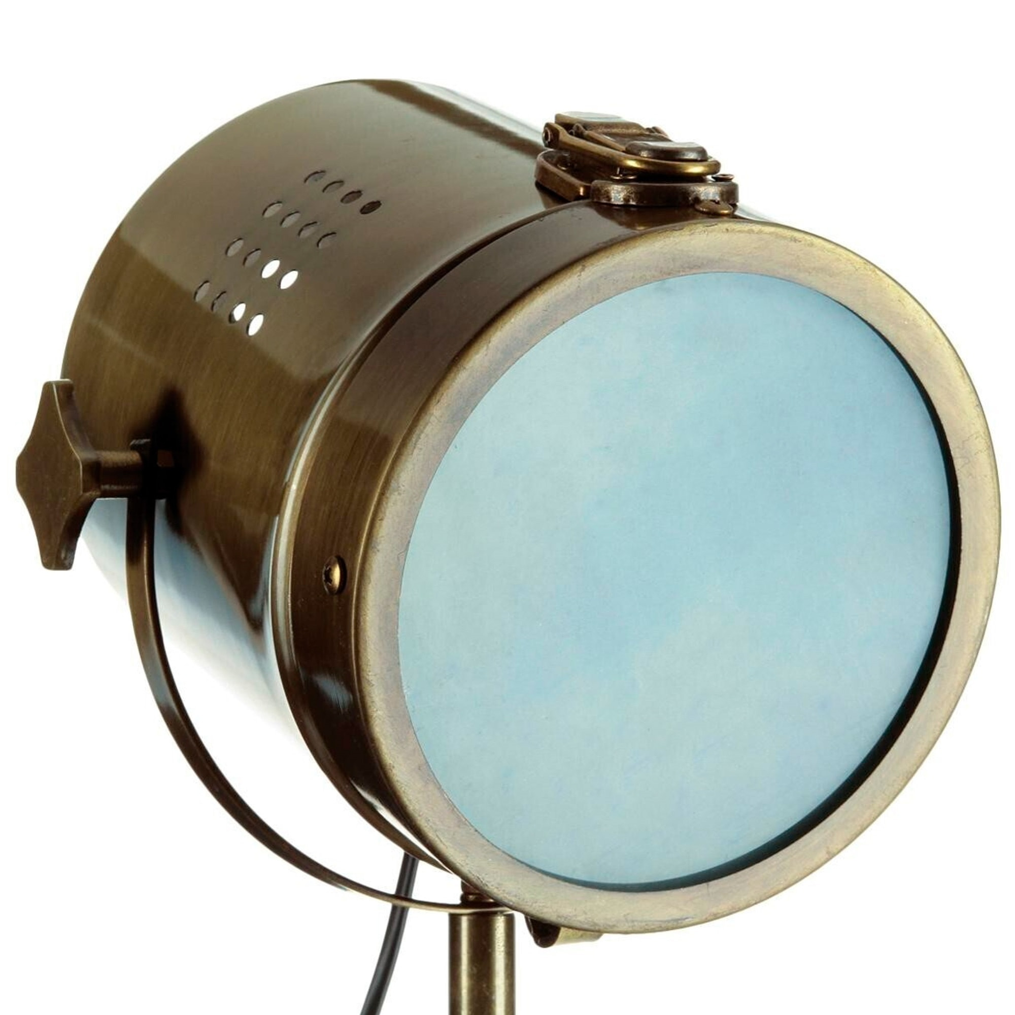 Lámpara de bronce y madera