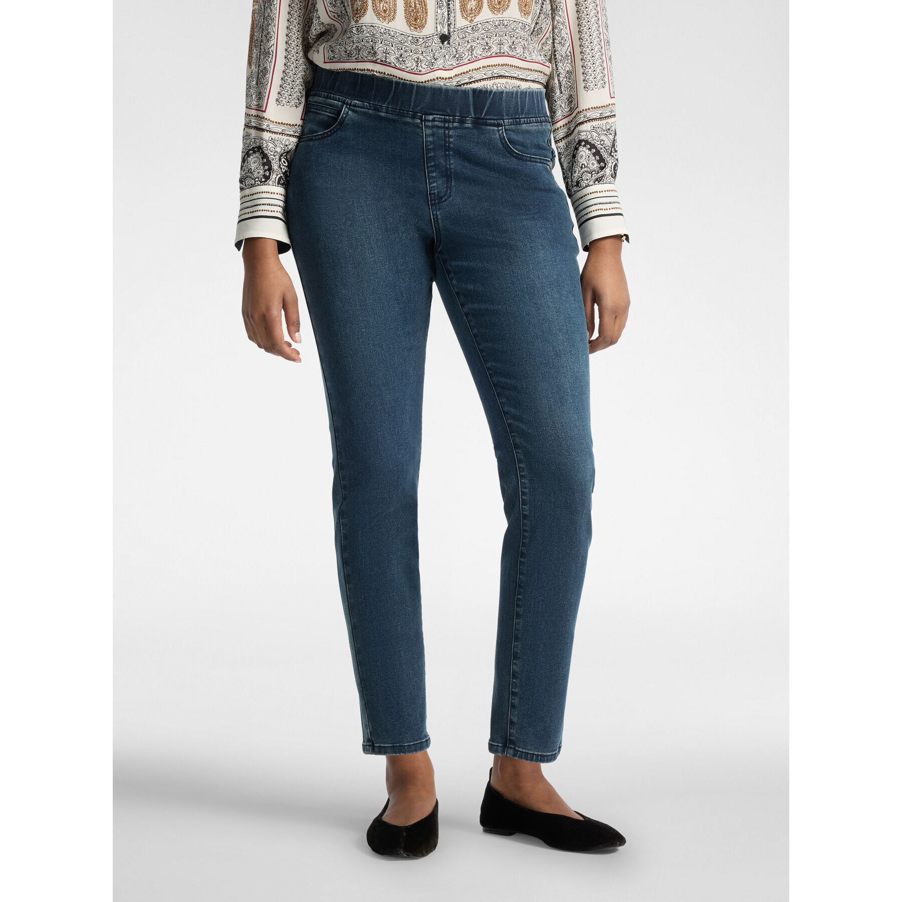 Elena Mirò - Jeans skinny en denim lavado washed - Azul