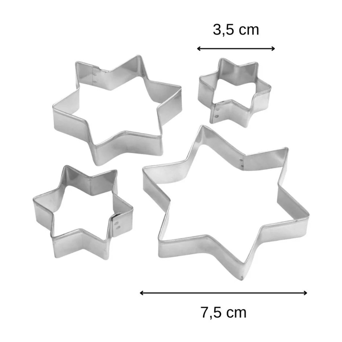 Lot de 4 emporte-pièces de Noël en forme d'étoiles Zenker Emporte-pièces