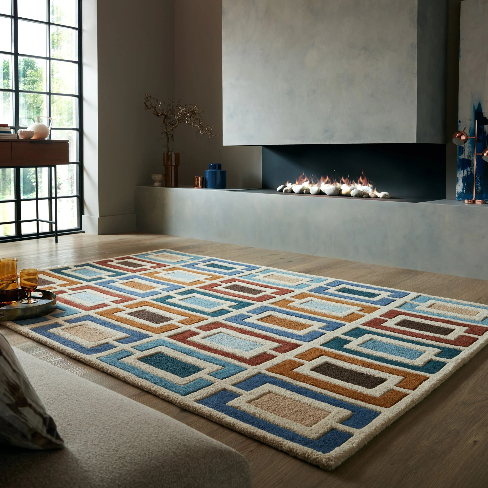 Tapis en laine BLOCKS RETRO
