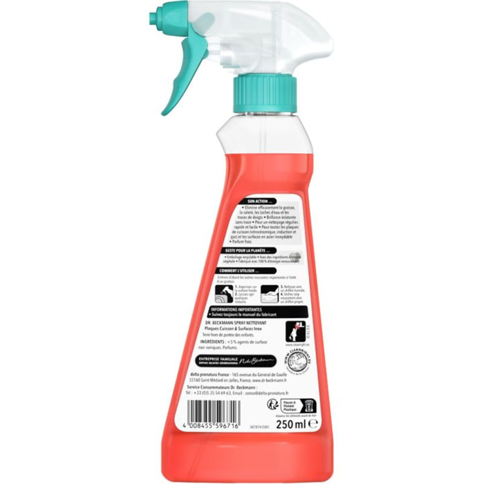 Spray nettoyant DR BECKMANN Nettoyant plaques cuisson & surface inox