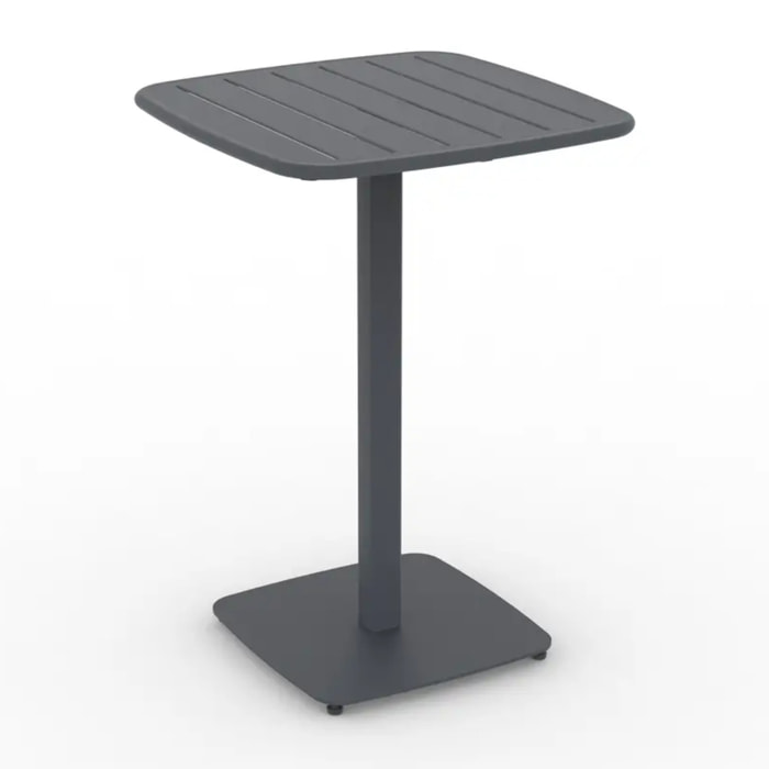 Table haute de jardin 2 places Alegoria 70x70cm gris graphite