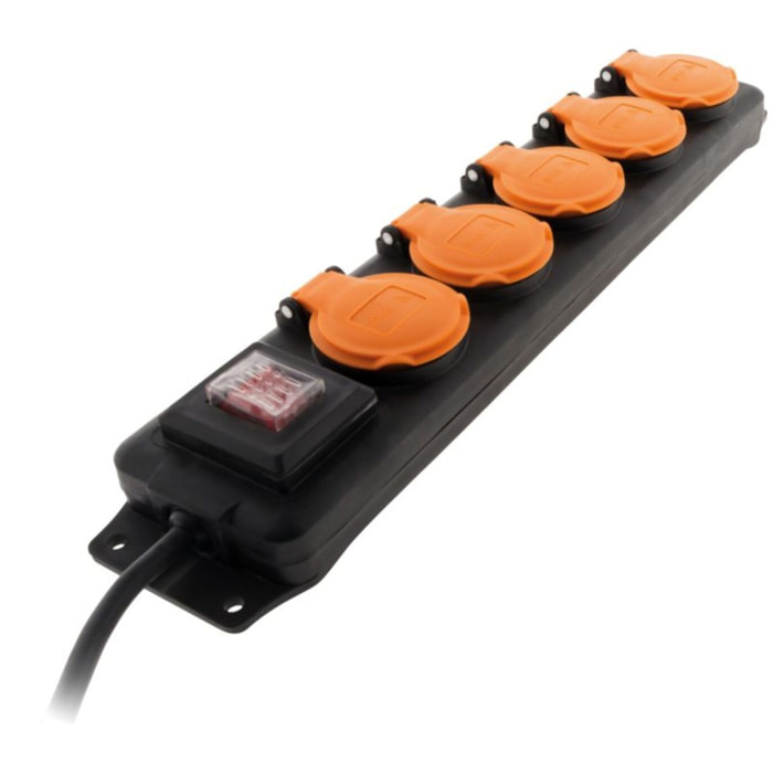 Multiprise ZENITECH 1.5m étanche 5 prises avec interrupteur