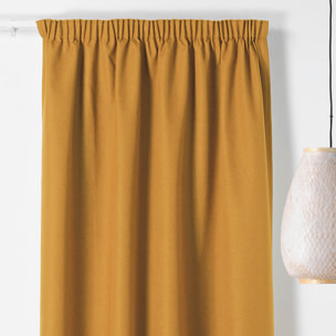 Rideau occultant galon fronceur  - Effet chiné - Jaune Ocre
