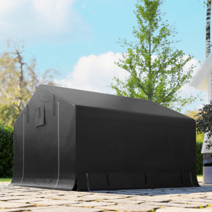 Tente de rangement extérieur - abri de jardin - 3x3x2,1m - métal PE gris