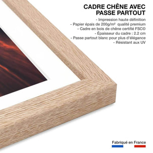 Affiche paysage Golden sunset Affiche + cadre en bois - Chêne