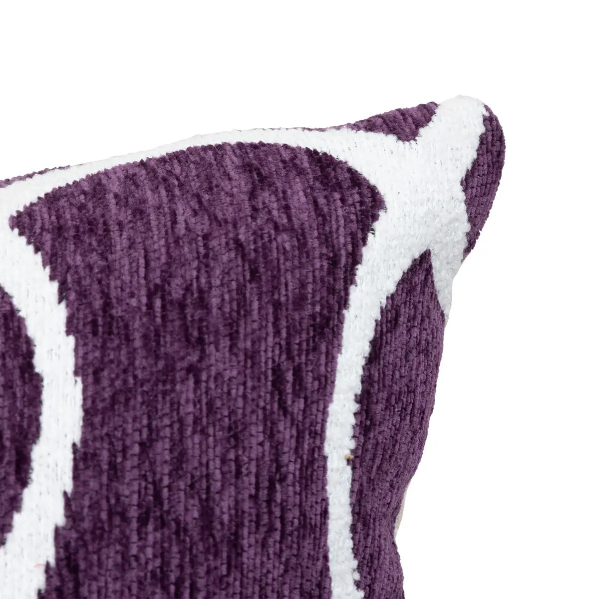 Housse de coussin Jeni chenille violet 50x30cm