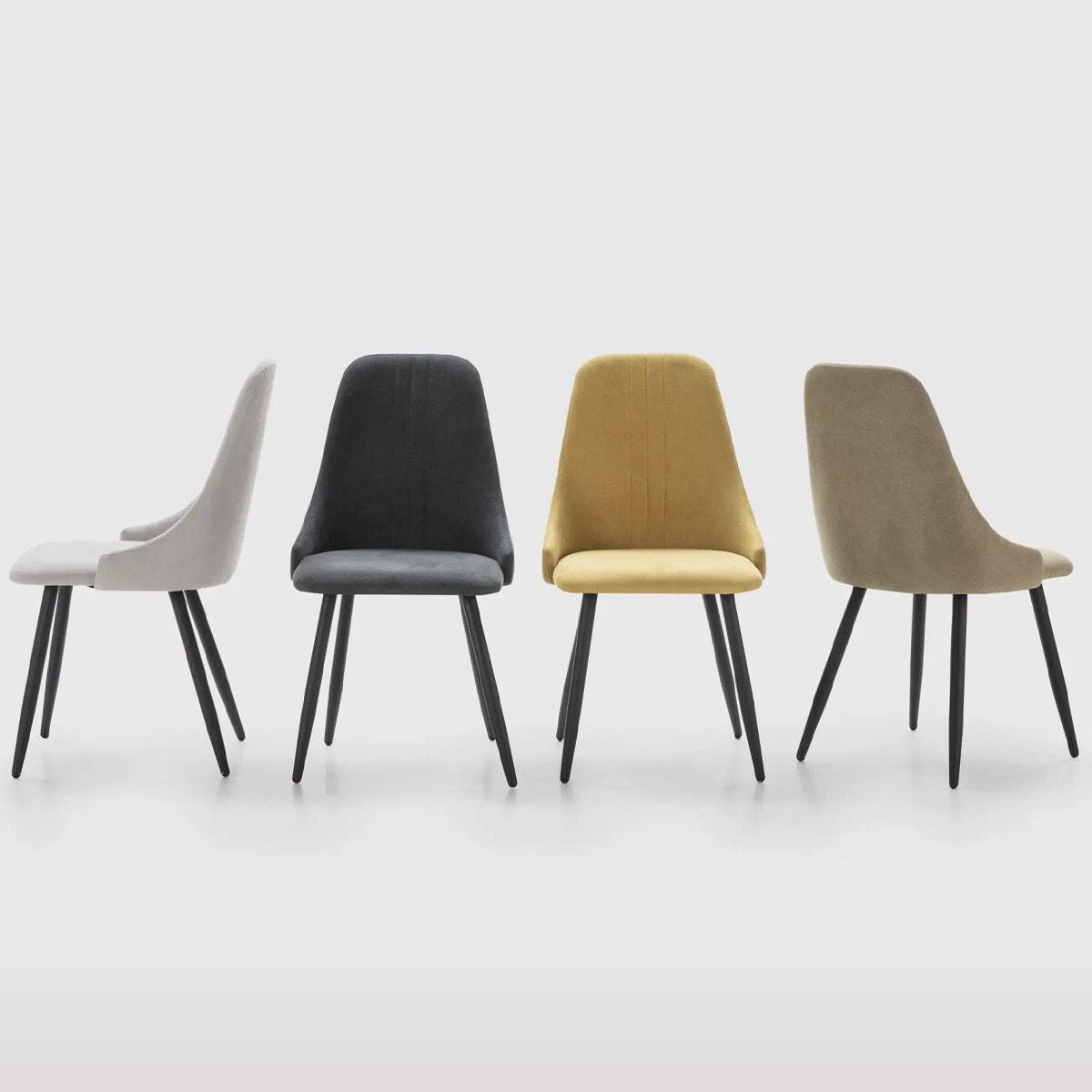 Lot de 4 chaises en tissu - SOAN