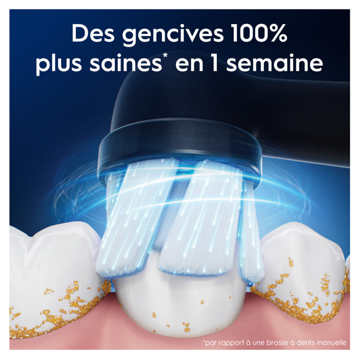 Oral-B Série iO Gentle Care Noir, Brossettes rondes de rechange Authentiques, Convient aux gencives sensibles, 6