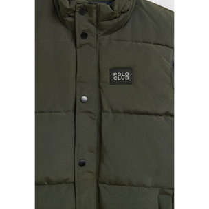 Gilet verde trapuntato con toppa in gomma Polo Club