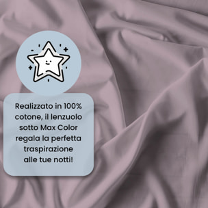 LENZUOLO SOTTO CON ANGOLI MAX COLOR, 100% COTONE MADE IN ITALY - MATRIMONIALE MAXI