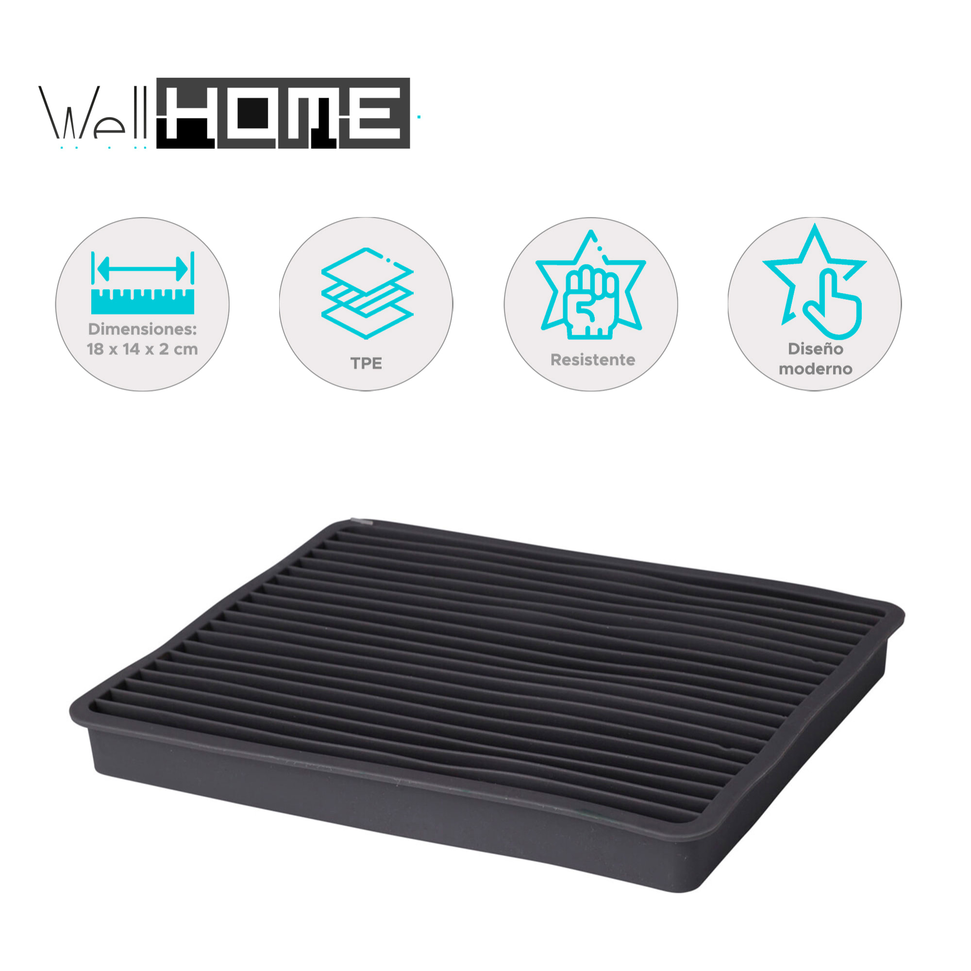 Molde de hielo en forma de cubo tpe para nevera 18x14x2cm