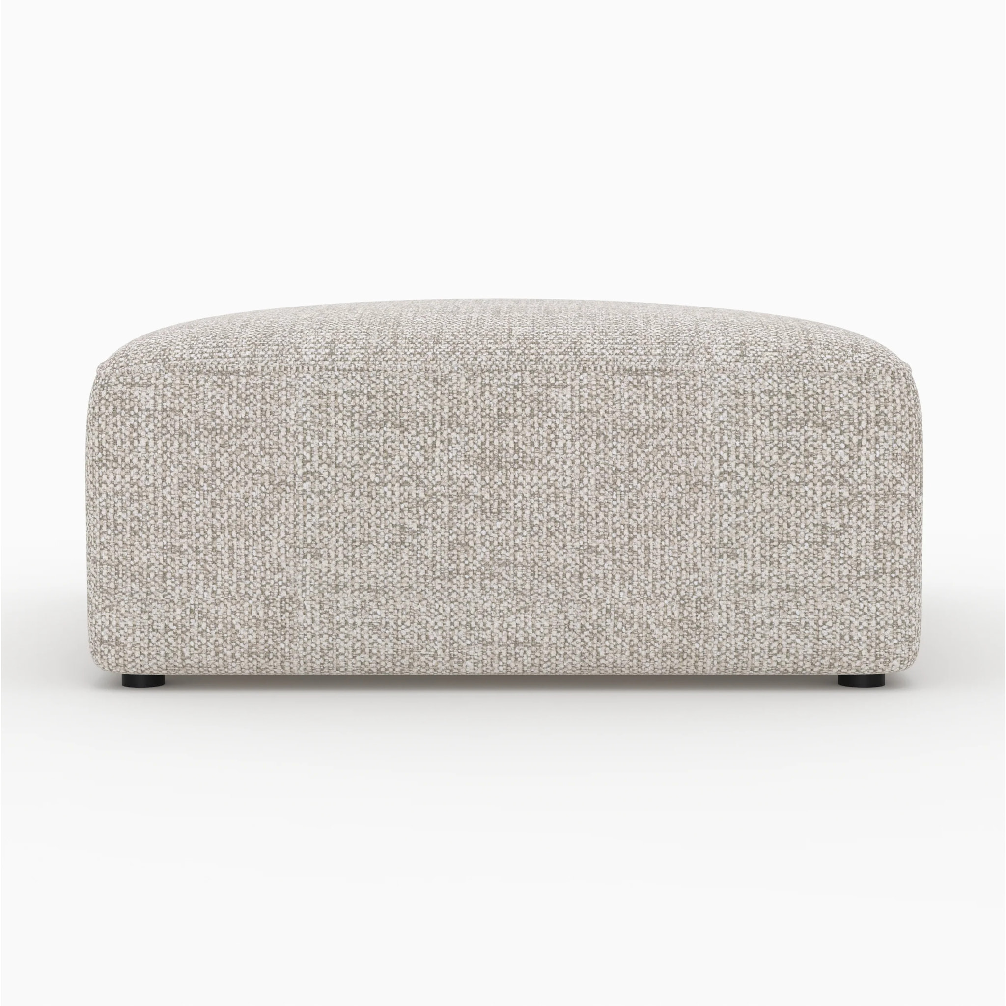Canapé modulable en tissu beige 3 places avec pouf - Hestia