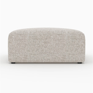 Canapé modulable en tissu beige 3 places avec pouf - Hestia