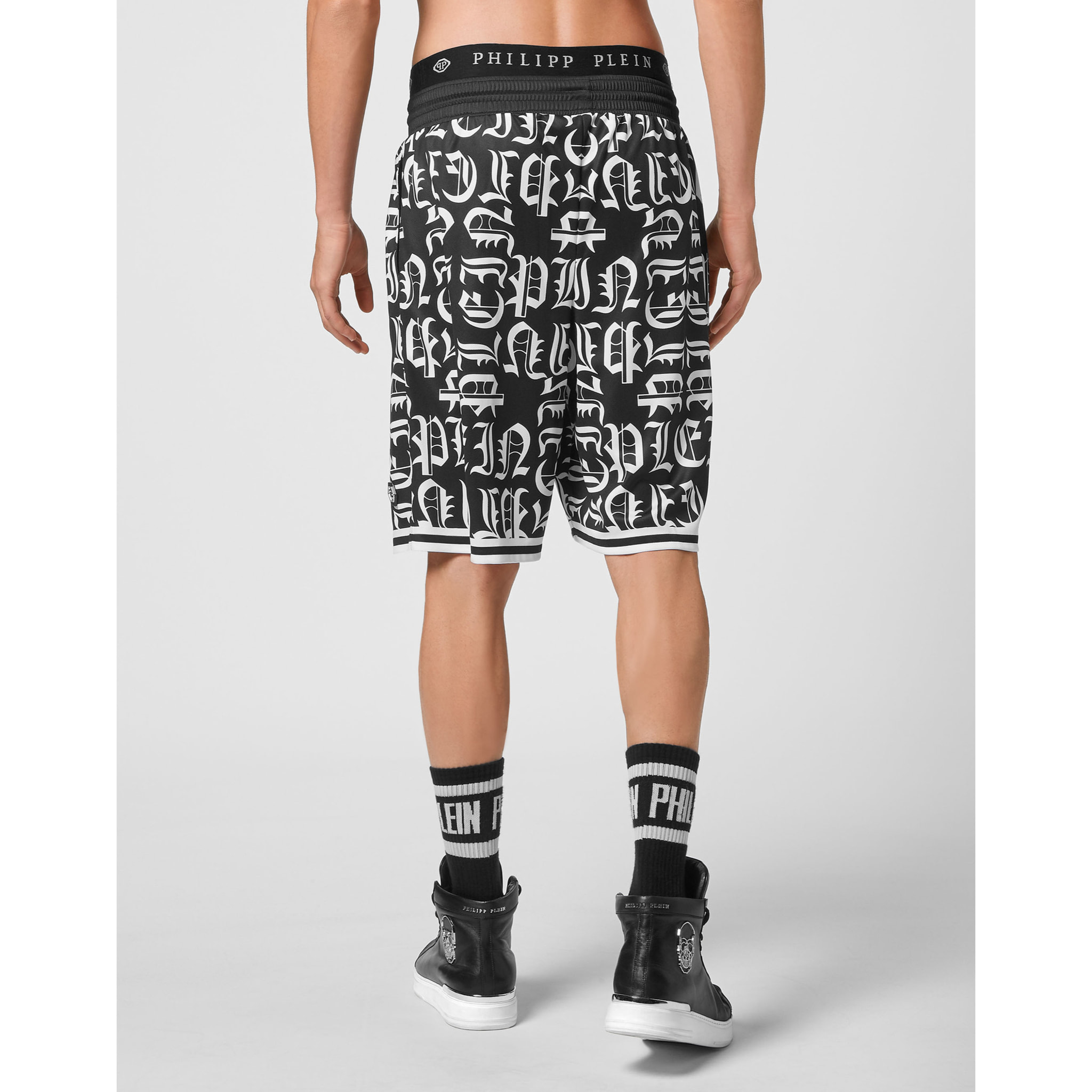 PHILIPP PLEIN Basket Jogging Shorts Gothic Plein