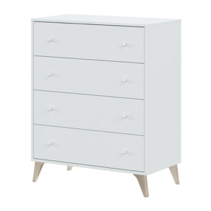 Comoda 4 Cajones 95x77x40 Cm Blanco Artik