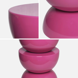 Table d'appoint, bout de canapé, table de chevet métal effet glossy Ø32 x H46,5cm COUMBA