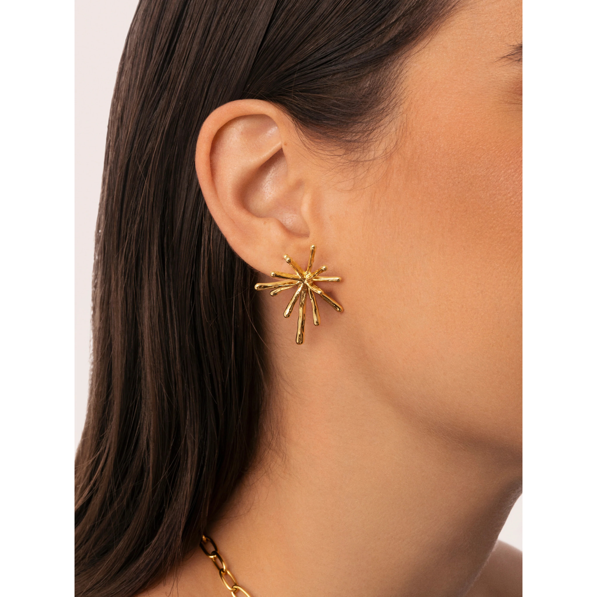 Pendientes Nova Acero Baño Oro