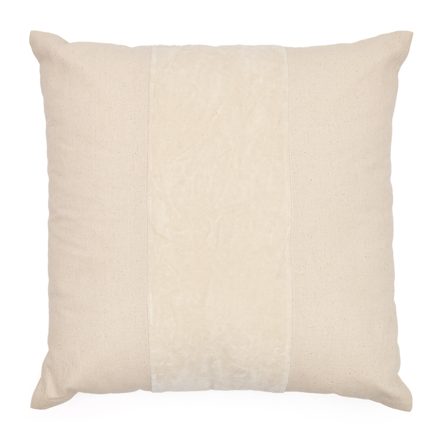 Kave Home - Federa cuscino Zaira 100% cotone e velluto bianco 45 x 45 cm