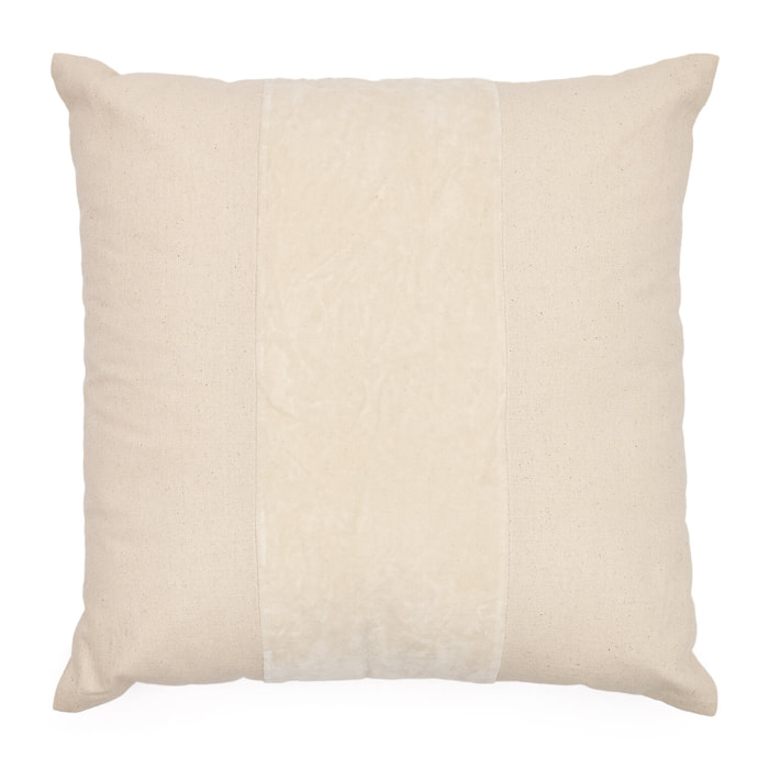 Kave Home - Federa cuscino Zaira 100% cotone e velluto bianco 45 x 45 cm