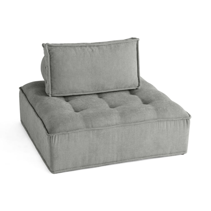 Marisol - module d'assise - velours texturé - Gris