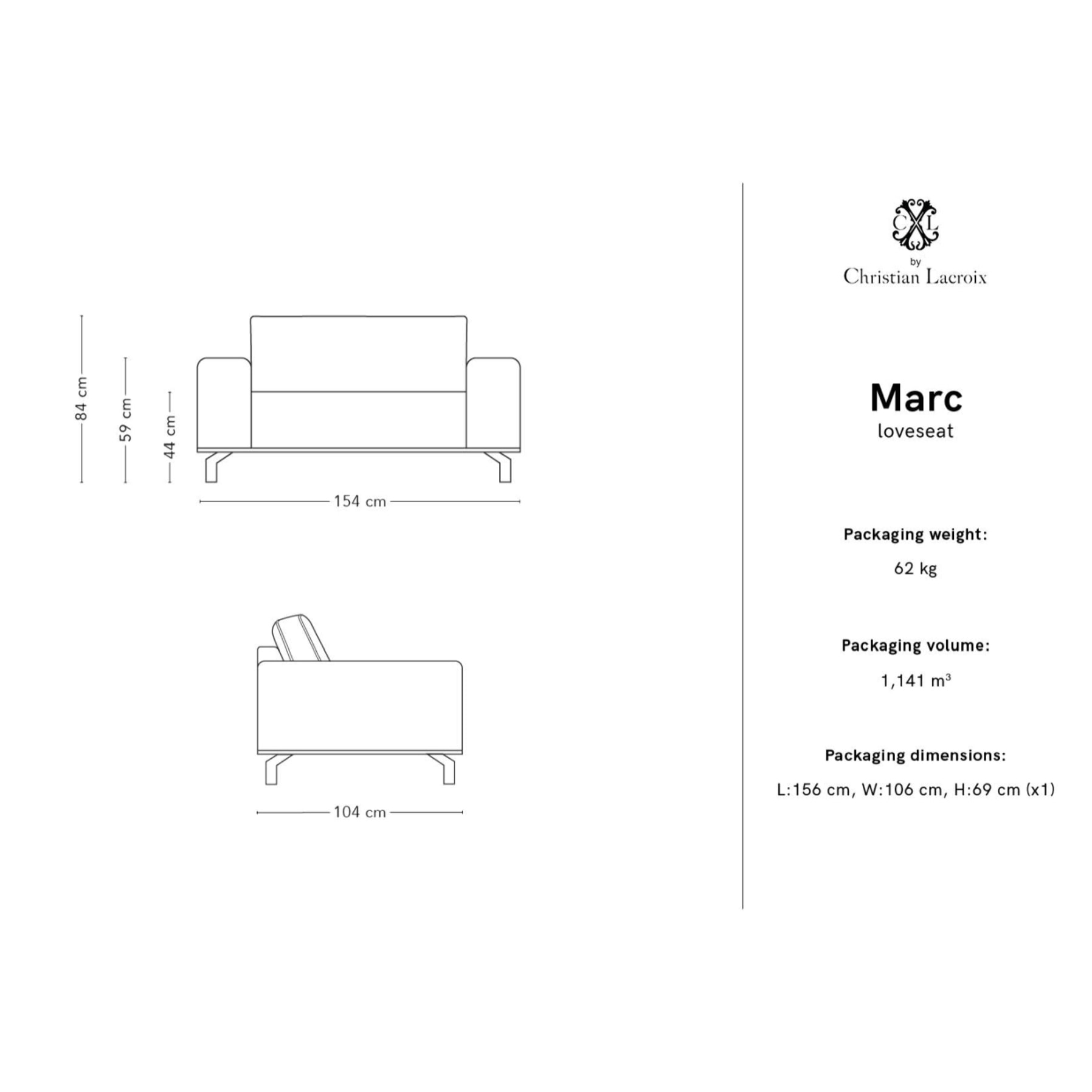 Canapé "Marc" 1,5 place en cuir véritable graphite