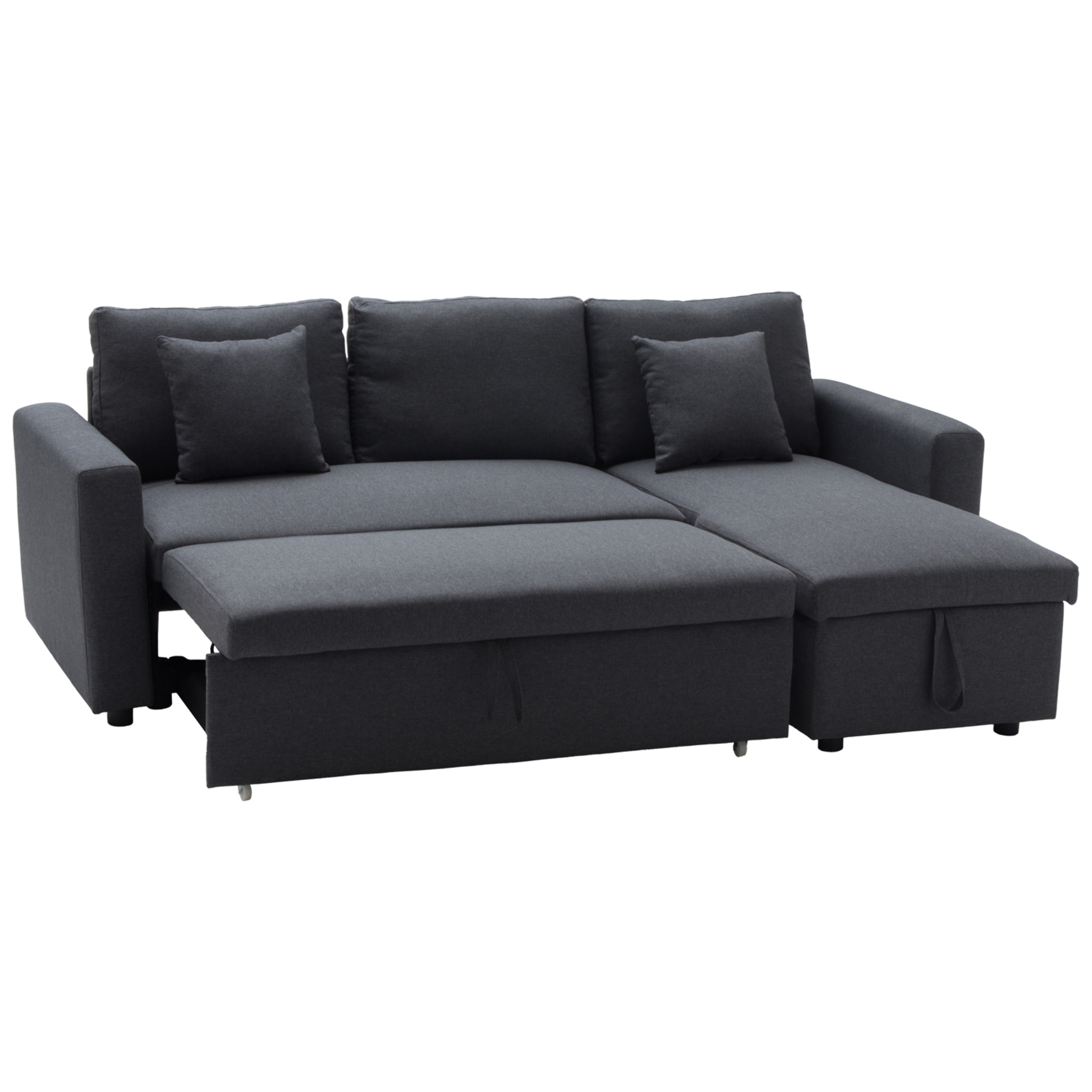 Canapé d'angle convertible CLARK 3 places gris chiné