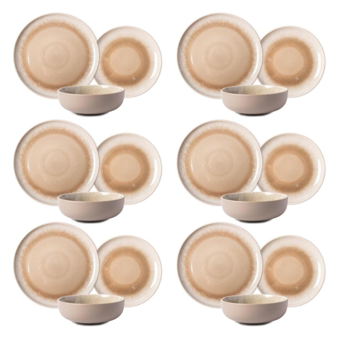 Service 18 pièces taupe - "Iris"