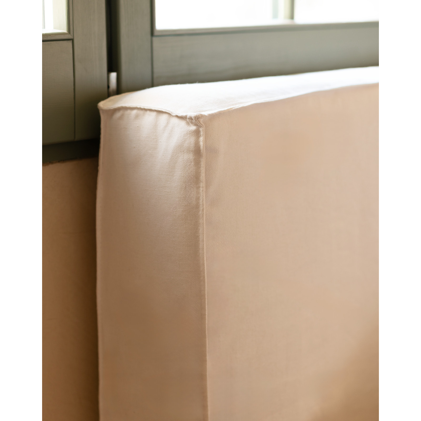 Cabecero tapizado desenfundable de lino blanco en varias medidas