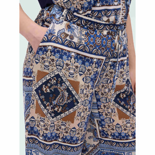 Fiorella Rubino - Pantaloni cropped in viscosa - Blu