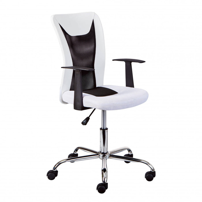 Sedia da ufficio con braccioli, 55 x 85 x 54.5, Bianco