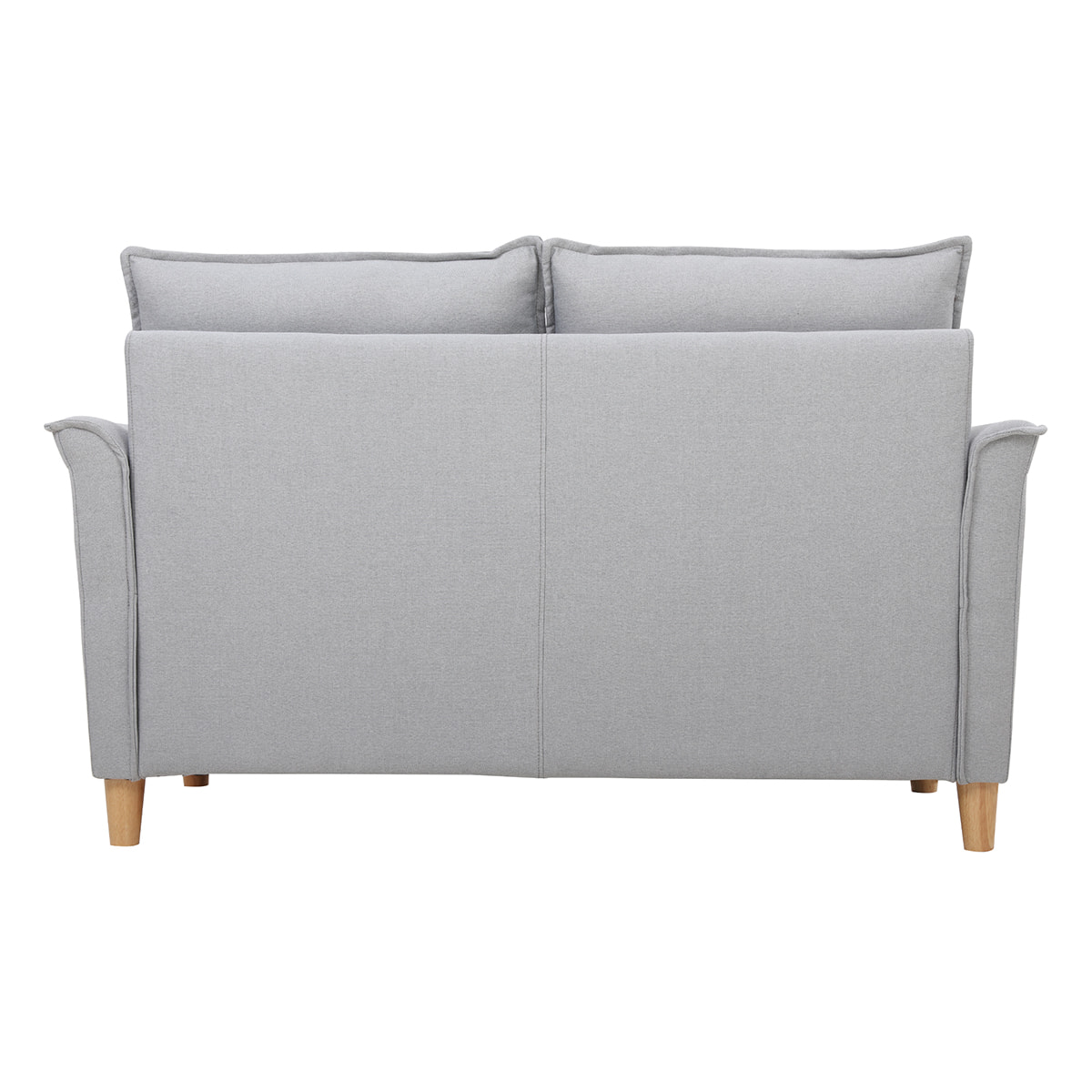 Canapé scandinave 2 places en tissu gris clair et bois clair CLIFF