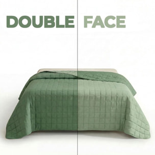 Copriletto matrimoniale estivo leggero double face 260x260 cm, trapunta estiva traspirante e morbida, coperta primaverile elegante e moderna, design reversibile per doppio stile, ideale per stagione calda, resistente e facile da lavare