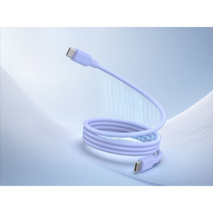 Câble de charge ESSENTIELB vers USB-C silicone magnétique1M Violet