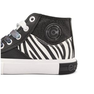 Zapatillas Altas de Niña Estampado de Zebra