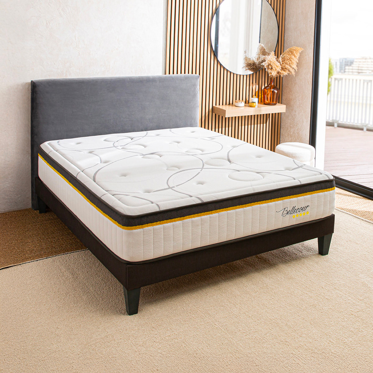 Matelas Hybride Bellecour 3.0, Soutien Ferme, 30 cm, Ressorts Ensachés & Mémoire de Forme