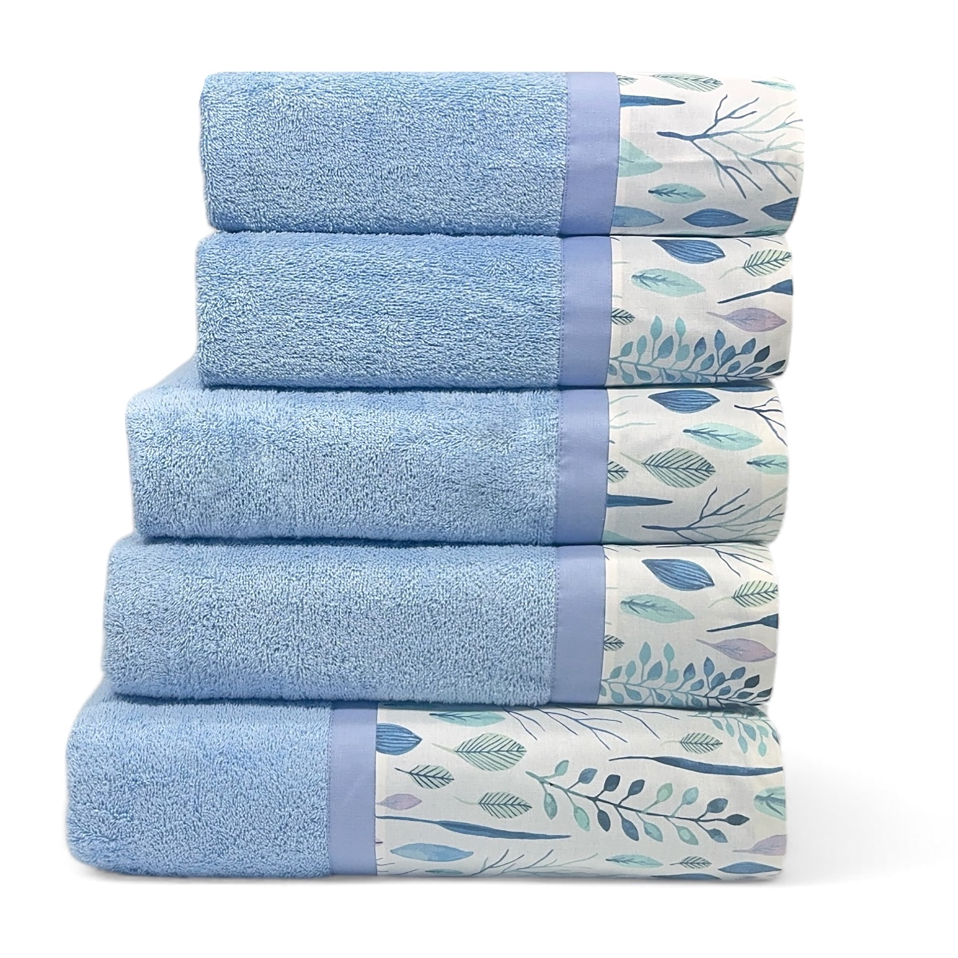 Set Spugna CORALLO 5 Pezzi: 2 Viso+2 Ospite + 1 Telo Bagno