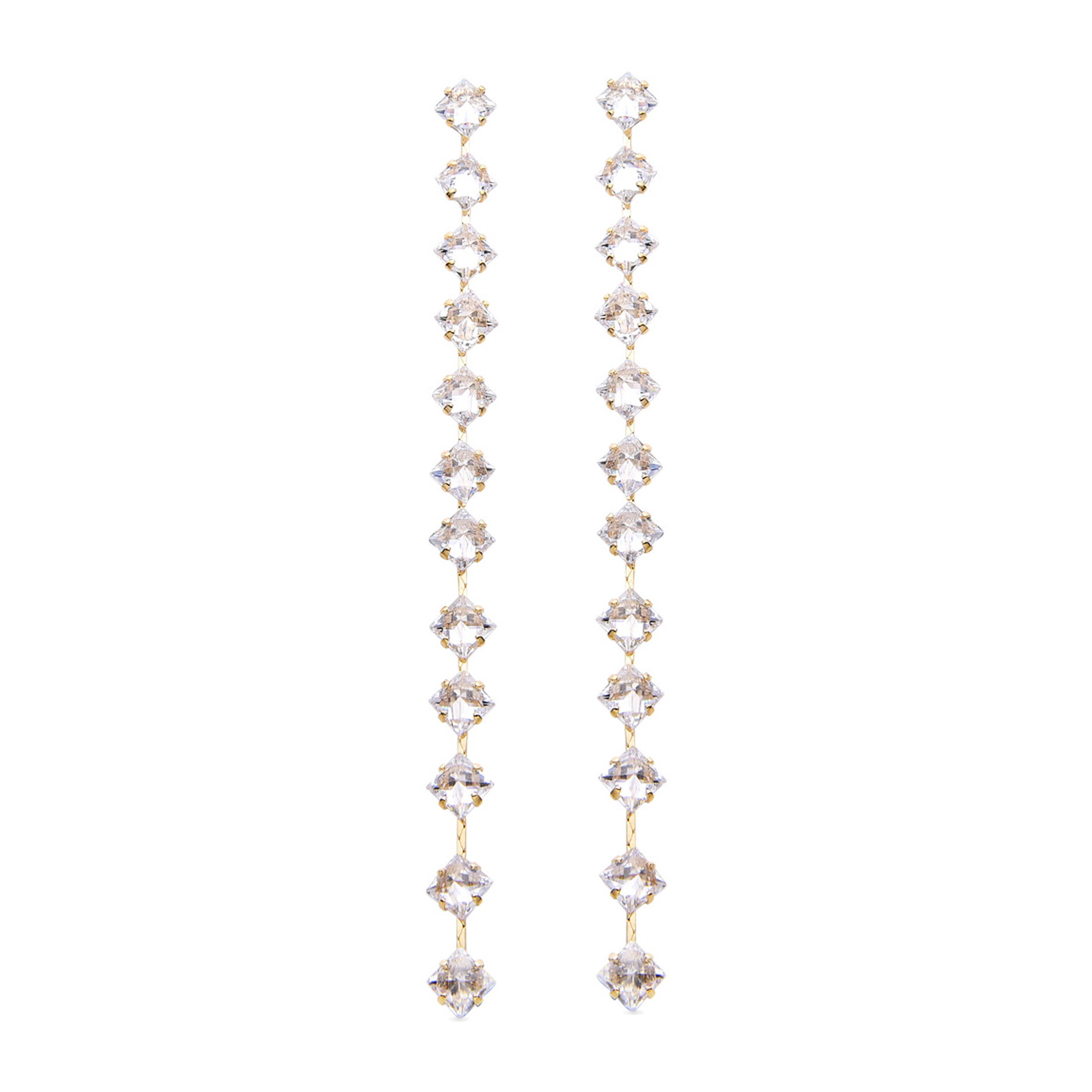 Pendientes de Circonita Brillante acabados en oro amarillo de 18K