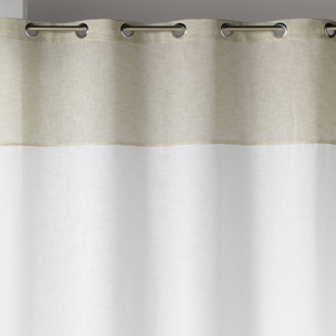 Voilage blanc  - Effet lin bi-ton tamisant - Beige