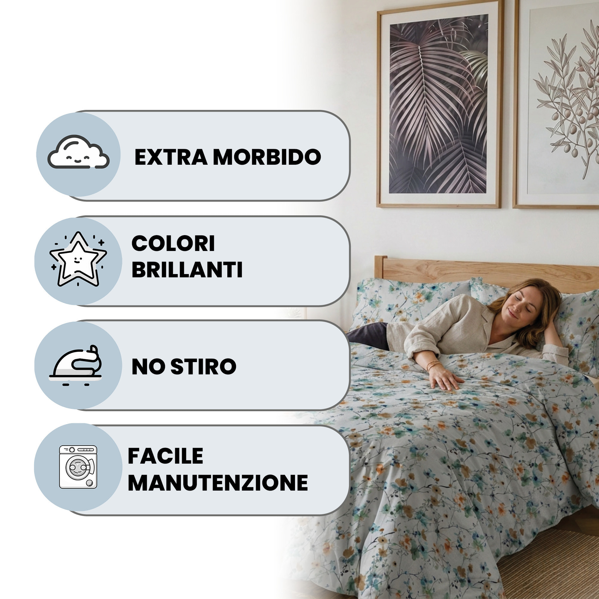 PARURE COPRIPIUMINO PIAZZA E MEZZA KARMA - 100% Microfibra
