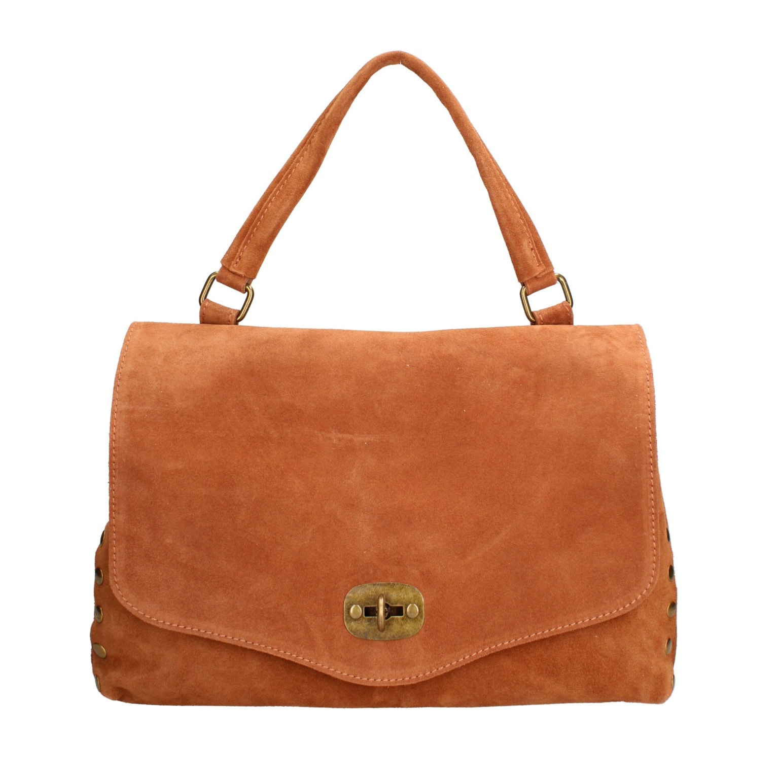 Borsa a mano da donna Made in Italy - Modello Zelia Elite - Pelle scamosciata - 37.0 x 22.0 x 15.0 cm